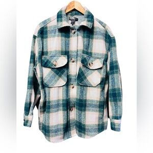 Green Plaid Shacket -LG